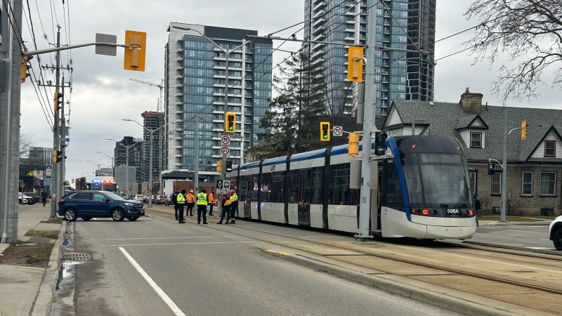 Police say there are no reports of any physical injuries at this time and there is no information on what caused the crash. (Ashley Bacon/CTV News)