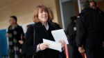 Gisele Pelicot leaves the courthouse, in Avignon, southern France, Dec. 9, 2024. (AP Photo/Lewis Joly)