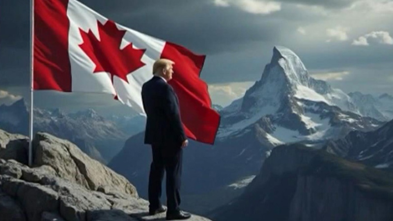 Trump Canadian flag