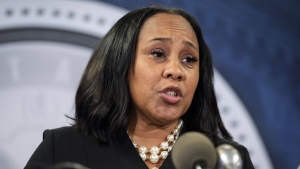 Fulton County District Attorney Fani Willis speaks during a news conference, Aug. 14, 2023, in Atlanta. (AP Photo/John Bazemore)