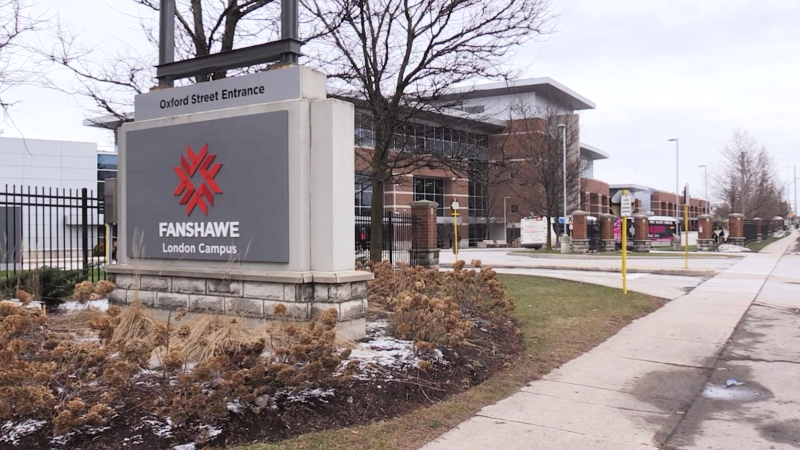 Fanshawe College’s main campus on Oxford Street East in London on Dec. 19, 2024. (Daryl Newcombe/CTV News London)