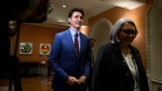 Prime Minister Justin Trudeau and Gov. Gen. Mary Simon depart after Dominic LeBlanc, not shown, was sworn in as finance minister during a ceremony at Rideau Hall in Ottawa, Dec. 16, 2024. THE CANADIAN PRESS/Justin Tang