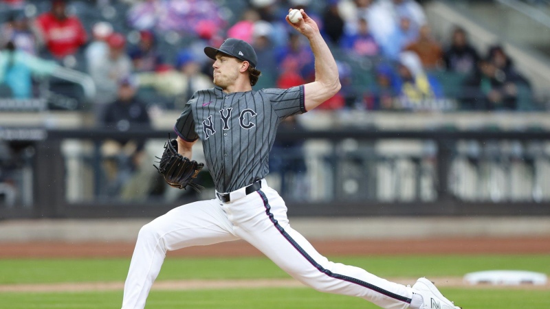 New York Mets pitcher Josh Walker (91) throws against the St. Louis Cardinals during the fifth inning of a baseball game, Saturday, April 27, 2024, in New York. THE CANADIAN PRESS/AP-Noah K. Murray