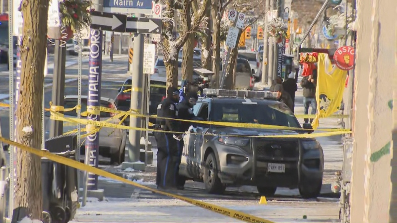 Toronto police are investigating a homicide in the city's Corso Italia neighborhood on Saturday, Dec. 21, 2024.