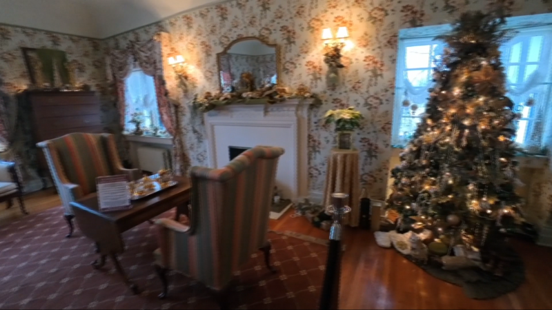 The historic manor is trimmed out in style for the holidays (Bob Bellacicco/CTV News WIndsor)