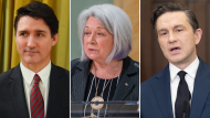 Prime Minister Justin Trudeau, Gov.-Gen. Mary Simon and Conservative Leader Pierre Poilievre are seen in this composite photo. (Canadian Press) 