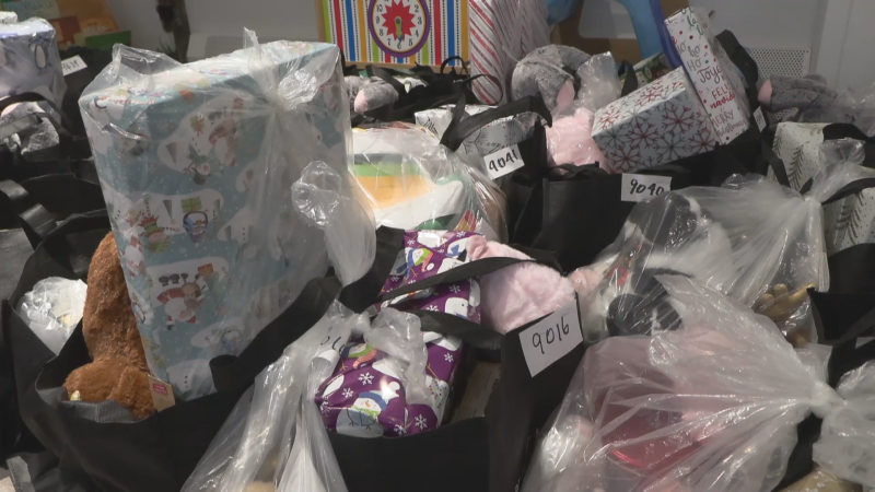 Holiday hampers ready to go to families in need in Port Coquitlam on Saturday, Dec. 21. (CTV News)