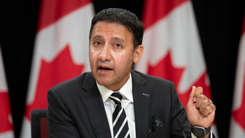 Justice Minister and Attorney General of Canada Arif Virani speaks during a news conference, Sept. 16, 2024, in Ottawa. THE CANADIAN PRESS/Adrian Wyld