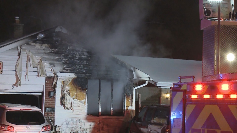 Firefighters are pictured at the scene of a deadly house fire in Scarborough Wednesday December 25, 2024. 