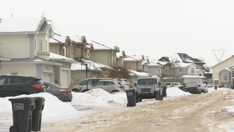 A residential area where a hit-and-run incident injured a two truck driver on Dec. 27, 2024. (Evan Klippenstein/CTV News Edmonton)