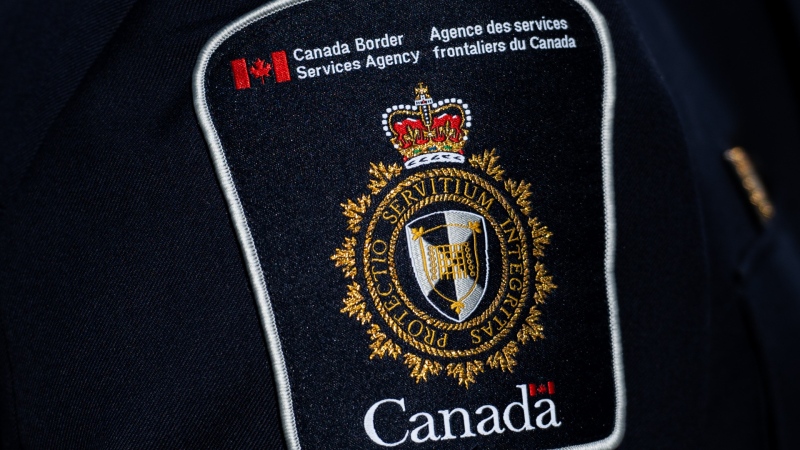 A Canada Boarder Services Agency (CBSA) patch is seen in Ottawa, on Sunday, Sept. 29, 2024. (Spencer Colby / The Canadian Press)