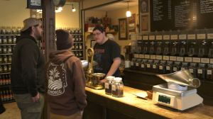 McQuarries Tea and Coffee Merchants doesn't rely on seasonal sales discounts, but staff have noticed a lull in foot traffic, post-Christmas. (Carla Shynkaruk / CTV News)