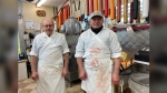 Al (left) and Ron Fellinger in their butcher shop. (Gareth Dillistone / CTV News) 