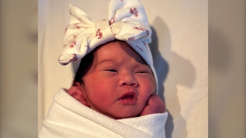 Alberta's first baby of 2025 was born in Calgary two minutes after midnight on Jan. 1. (Source: Adriana LaGrange / X) 