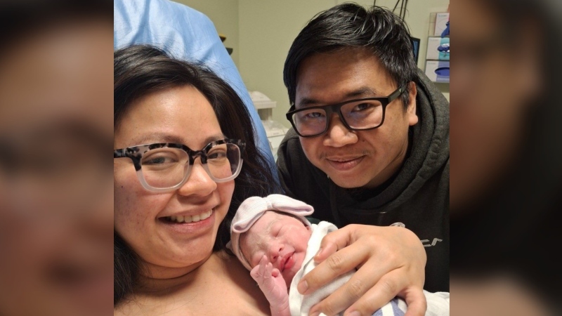 A couple welcomed their baby girl Aliana at the Saint John Regional Hospital at 12:14 a.m. (Courtesy: Facebook/Horizon Health Network)