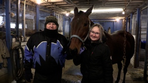 Michael Sumner (left) and his daughter Shae Sumner co-owner Ladies from Hell who won 2024 Aged Mare of the Year at Western Fair District (Source: Brent Lale/CTV London) 