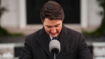 Prime Minister Justin Trudeau announces his resignation as Liberal leader and prime minister outside Rideau Cottage in Ottawa on Monday, Jan.6, 2025. (Sean Kilpatrick / THE CANADIAN PRESS)