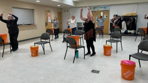 Cardio drumming has been offered at Parkside Older Adult Centre in Greater Sudbury for the last three years and has become increasingly popular. (Amanda Hicks/CTV News Northern Ontario)