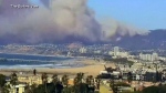 Timelapse video of wildfire over Los Angeles coast