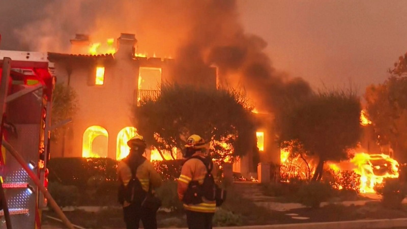 Crews battle wildfires in California