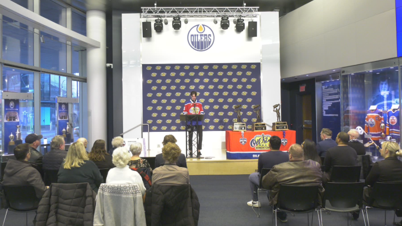 Opening ceremonies were held for the 61st annual Quikcard Edmonton Minor Hockey Week on Jan. 8, 2025. (Darcy Seaton/CTV News Edmonton)