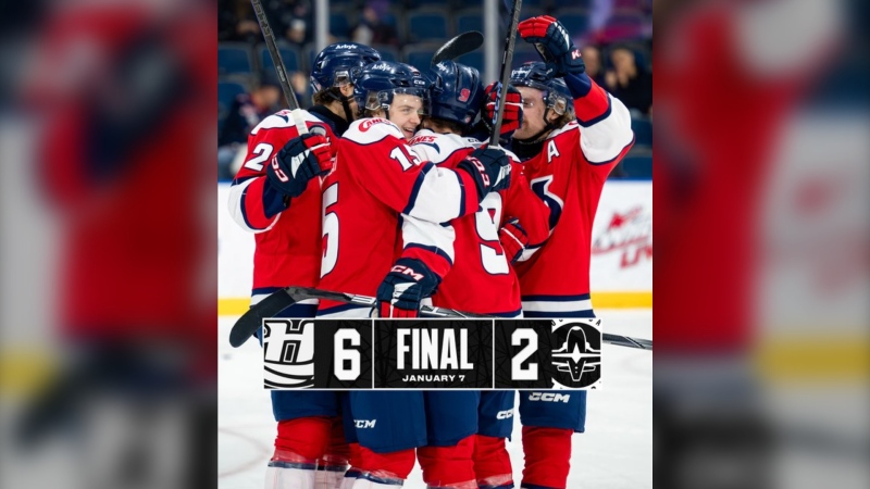 Lethbridge won Tuesday night, defeating the Moose Jaw Warriors 6-2. (Photo: X@WHLHurricanes)