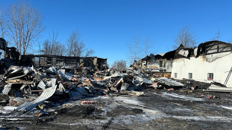 Damage following a fire in Petrolia seen in Petrolia, Ont. on Jan. 9, 2025. (Sean Irvine/CTV News London)