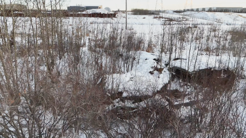 Police said a encampment found in the Fulton Creek area was built into the hill and was difficult to see from the surrounding area. (Photo: Edmonton Police Service)