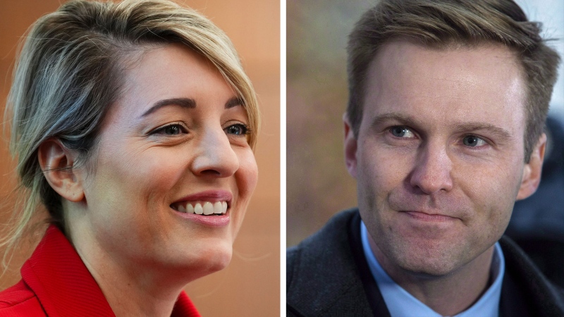 Minister of Foreign Affairs Melanie Joly and former New Brunswick premier Brian Gallant are seen in this composite image. THE CANADIAN PRESS/James West, Sean Kilpatrick