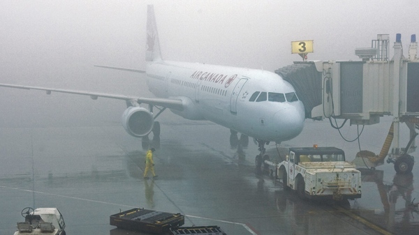An Air Canada jet sits on the tarmac at the airport in St. John's, N.L. on Monday, April 19, 2010. (Andrew Vaughan / THE CANADIAN PRESS)  