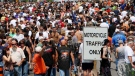 People descend on the town of Port Dover, Ont., Friday, July 13, 2012. (Dave Chidley / THE CANADIAN PRESS)