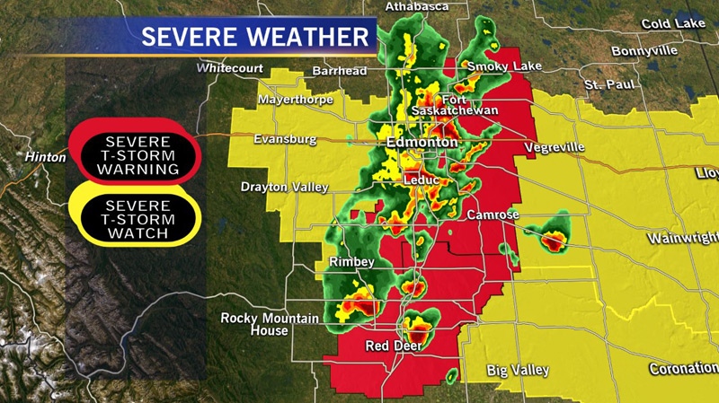 Weather warnings issued for Edmonton and area end | CTV News