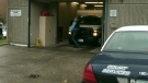 A vehicle carrying 21-year-old Kadeem Anthony Gabriel, charged in the death of Adam Tyler Jones, is seen at the courthouse in Kitchener, Ont. on Wednesday, Oct. 10, 2012.